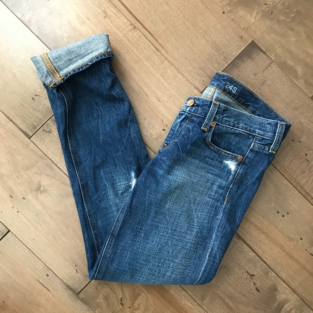 J. Crew Vintage Matchstick Jeans Dark Distressed - Picture 3 of 7